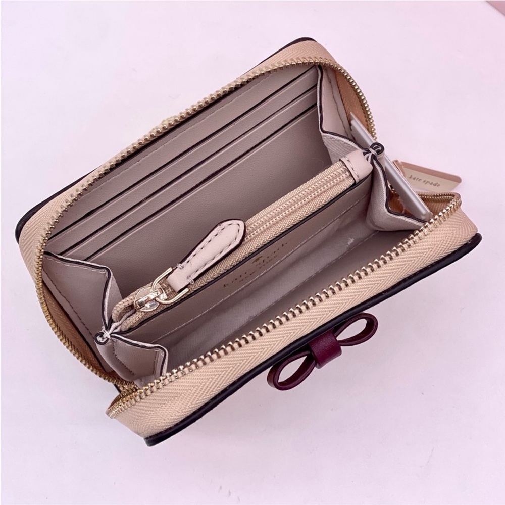 NWT Kate Spade / Wrapping Party - Glittering Rose Gold / Small Zip Card Wallet - Picture 3 of 11